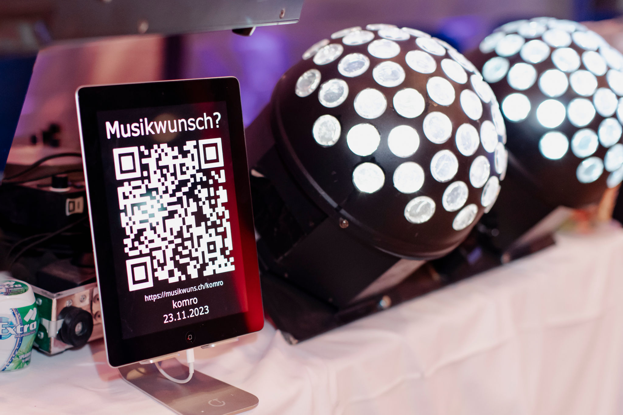 Beispiel für Musikwünsche per QR-Code über das Smartphone